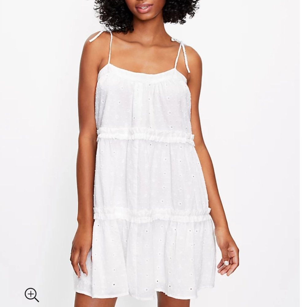 LOFT Petite White Eyelet Mini Dress🌻